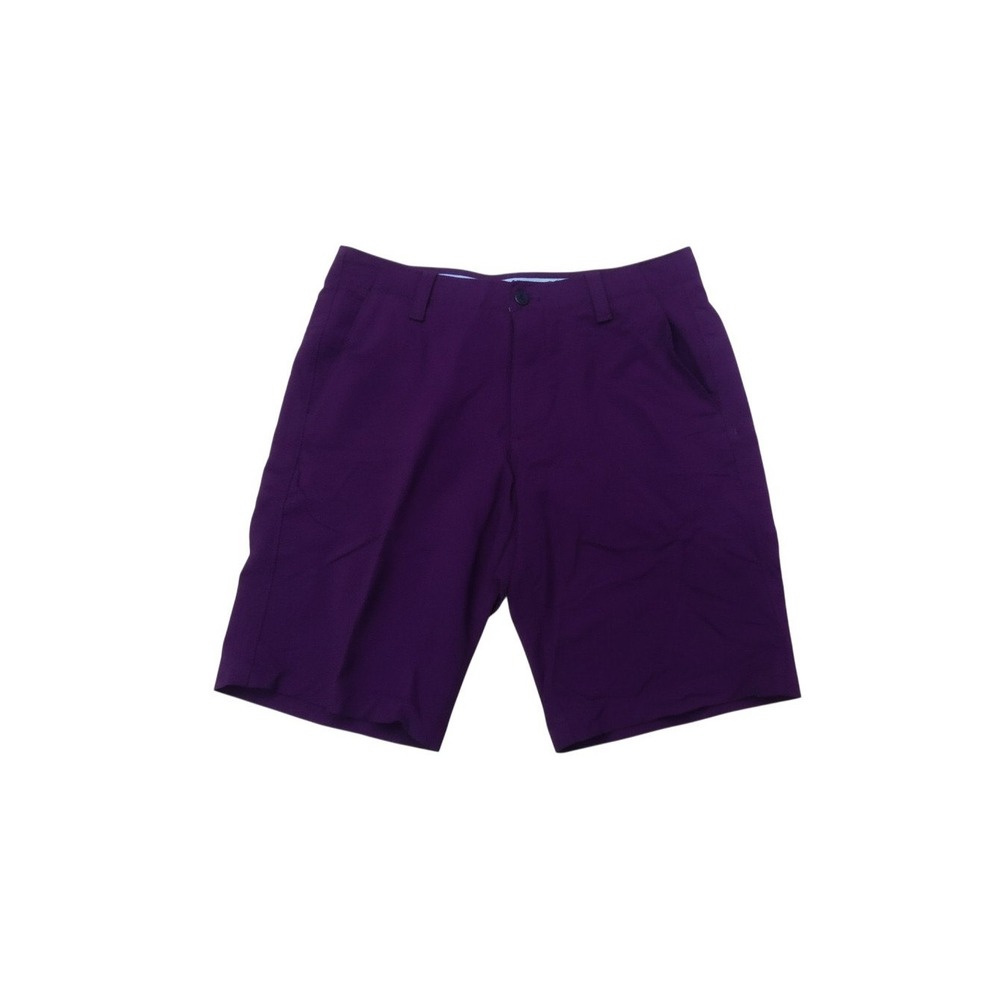 Under Armour Golf Shorts Mens 34 Purple HeatGear Loose Fit Flat Front